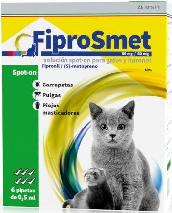 Fatro Fiprosmet para Gatos y Hurones 6 Pipetas 6 x 0.5 ml