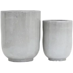 House Doctor Blumentöpfe Pho 2er Set, S: H 45 cm, ∅ 35 cm, M: H 55 cm, ∅ 45 cm, grau