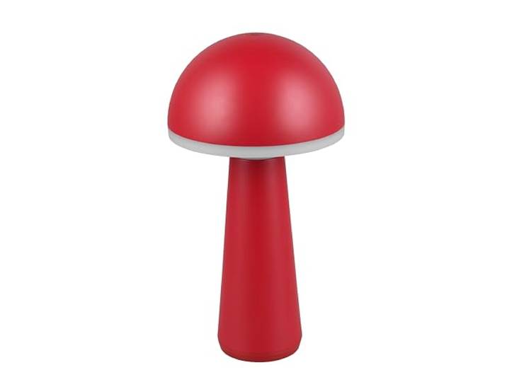 Reality Leuchten LED Außen Akku Tischleuchte Fungo R57716110, Metall Rot, Kunststoff Weiß, inkl. 2 Watt LED, dimmbar, Lichtfarbe einstellbar, Ladestation