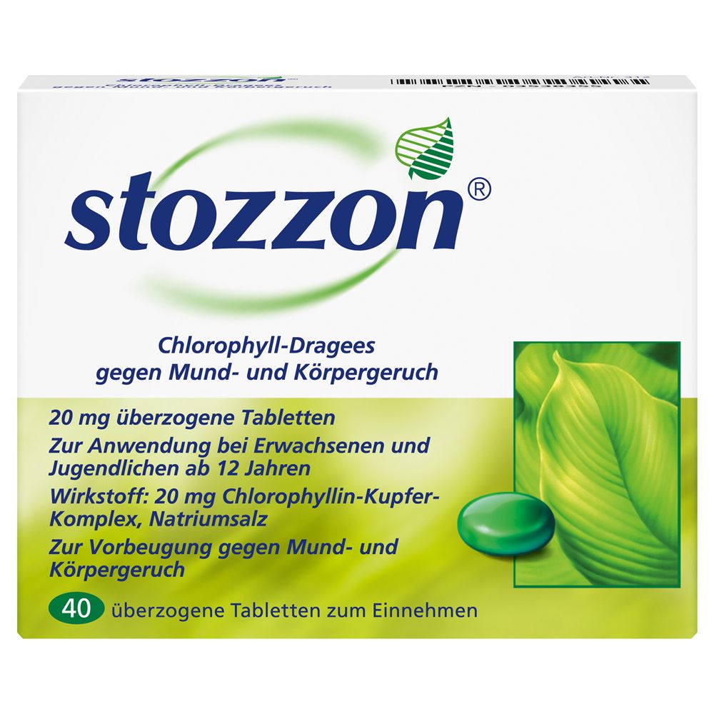 Stozzon Chlorophyll überzogene Tabletten 40 St Überzogene