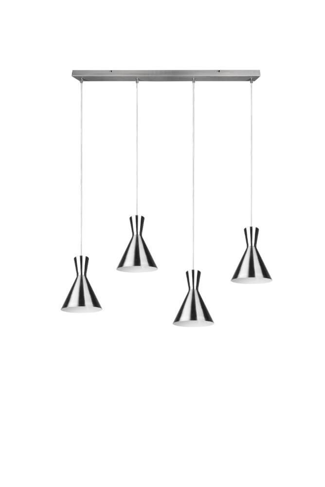 Hanglamp Enzo Beam Trio 4-lichts RVS Zilver