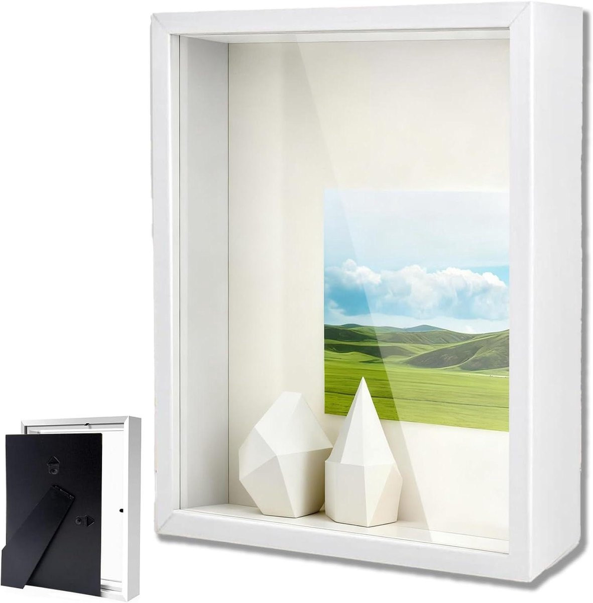 Diepe Objectlijst 3D Wit - Houten Fotolijst met Acryl - 20 x 25 cm