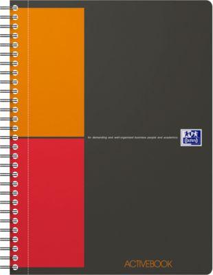 Collegeblock Oxford International Activebook, 80 Seiten, DIN B5, kariert, mit Rand, Optik Paper®, Doppelspiralbindung