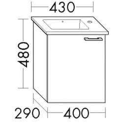 Burgbad Waschtischunterschrank zu Keramik-Waschtisch Sys30 PG4 Sana 480x400x290 Trend- oder RAL-Farb WVMK040LF5348