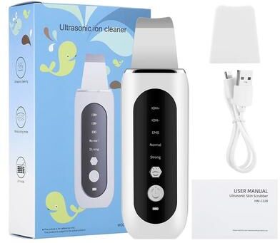 Useful Little Things Ultrasonic Skin Scrubber And Deep Pore Facial Shovel white