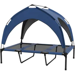 PawHut PawHut Erhöhtes Hundebett mit Baldachin Haustierbett Outdoor Hundeliege mit Dach