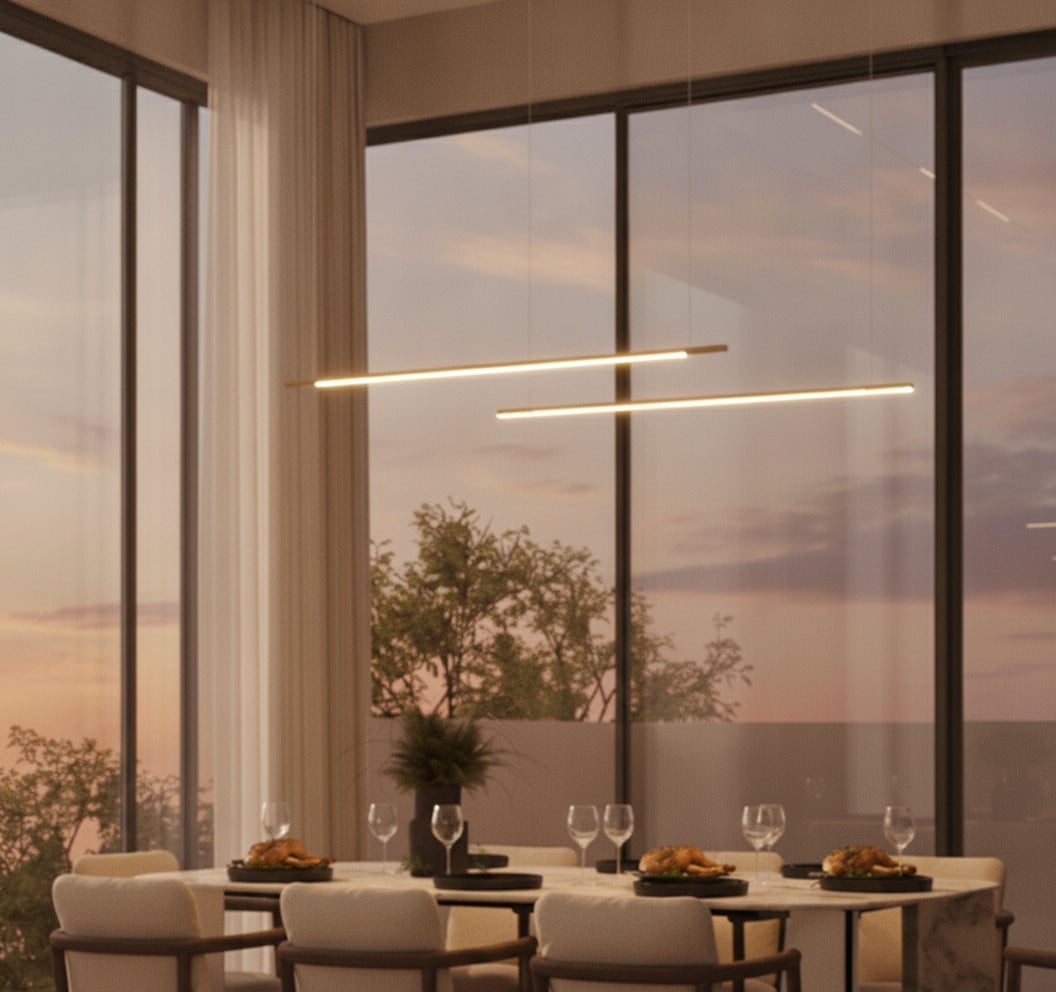 Lyora Strakke hanglamp Brillia goud 161 cm