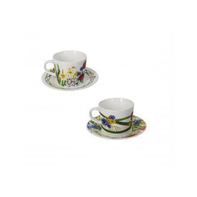 Kaffeetasse Wildblumen Set 2 Stück neues Knochenporzellan