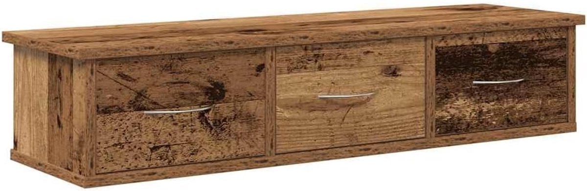 Houten wandkast voor in de keuken met decoratieve gravure