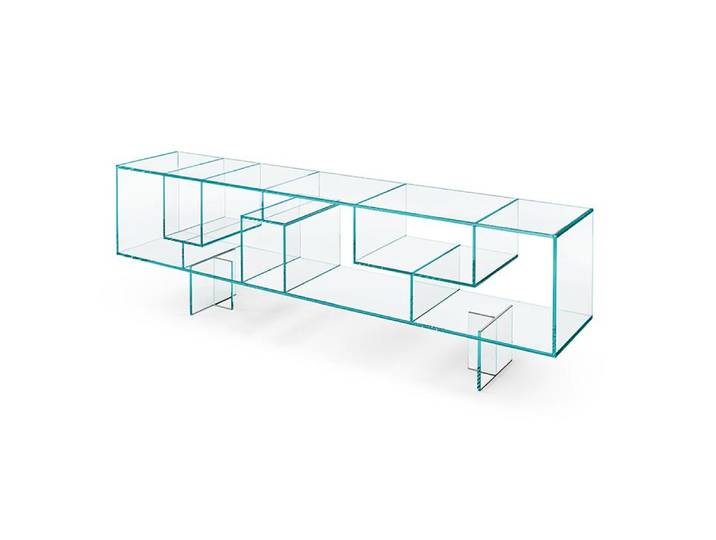 TONELLI buffet meuble TV LIBER M (Extra-clair - Verre)