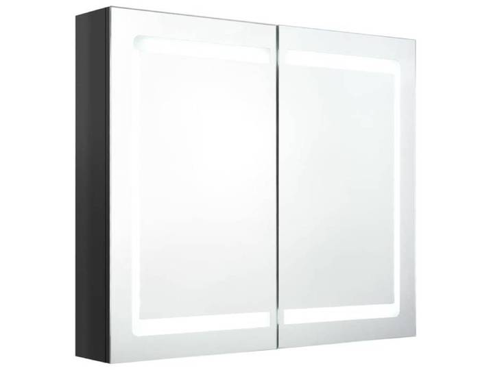 Automne/hiver 2025  Meuble WC - SWEETY - Armoire de salle de bain à miroir LED - noir brillant 80x12x68 cm FR810