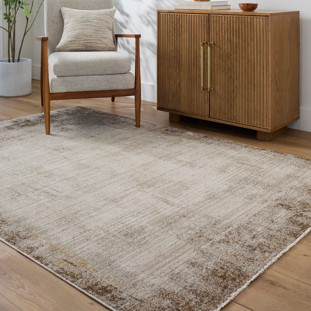 Galey Alix x Livabliss In Door Abstract Modern Marble Brown Cream Area Rug Cream;Ivory;Yellow;Brown Rectangle 120 x 170 cm