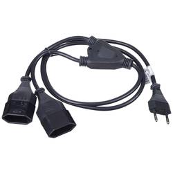 Akyga Strom Anschlusskabel [1x Euro-Kupplung - 2x Euro-Stecker] 1.20 m Schwarz AK-RD-05A