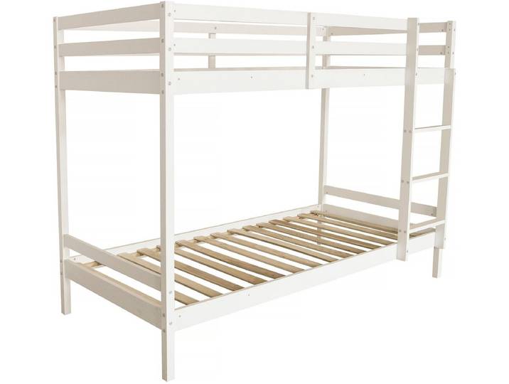 Lit Superposé bois enfant Lionel 90 x 190 cm - Blanc
