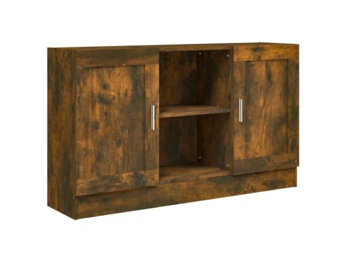 Fisinber Sideboard Räuchereiche 120x30.5x70 cm Holzwerkstoff Schrank Stabiler Beistellschrank in Räuchereiche-Optik mit viel Stauraum für Wohnzimmer, Flur und Schlafzimmer.