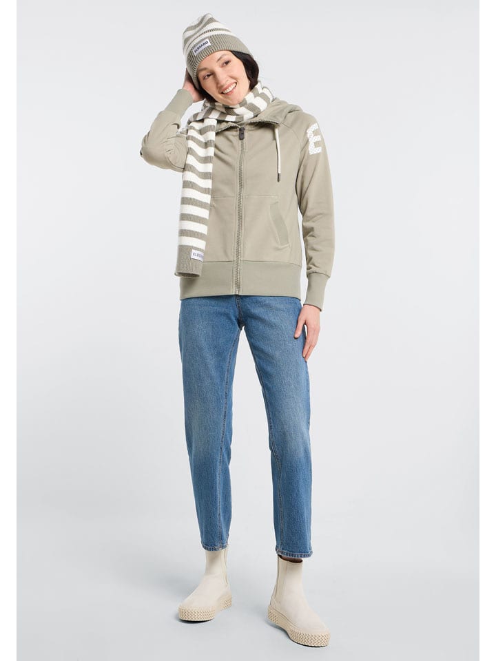 ELBSAND Schal "Noelle" in Khaki/ Beige - onesize
