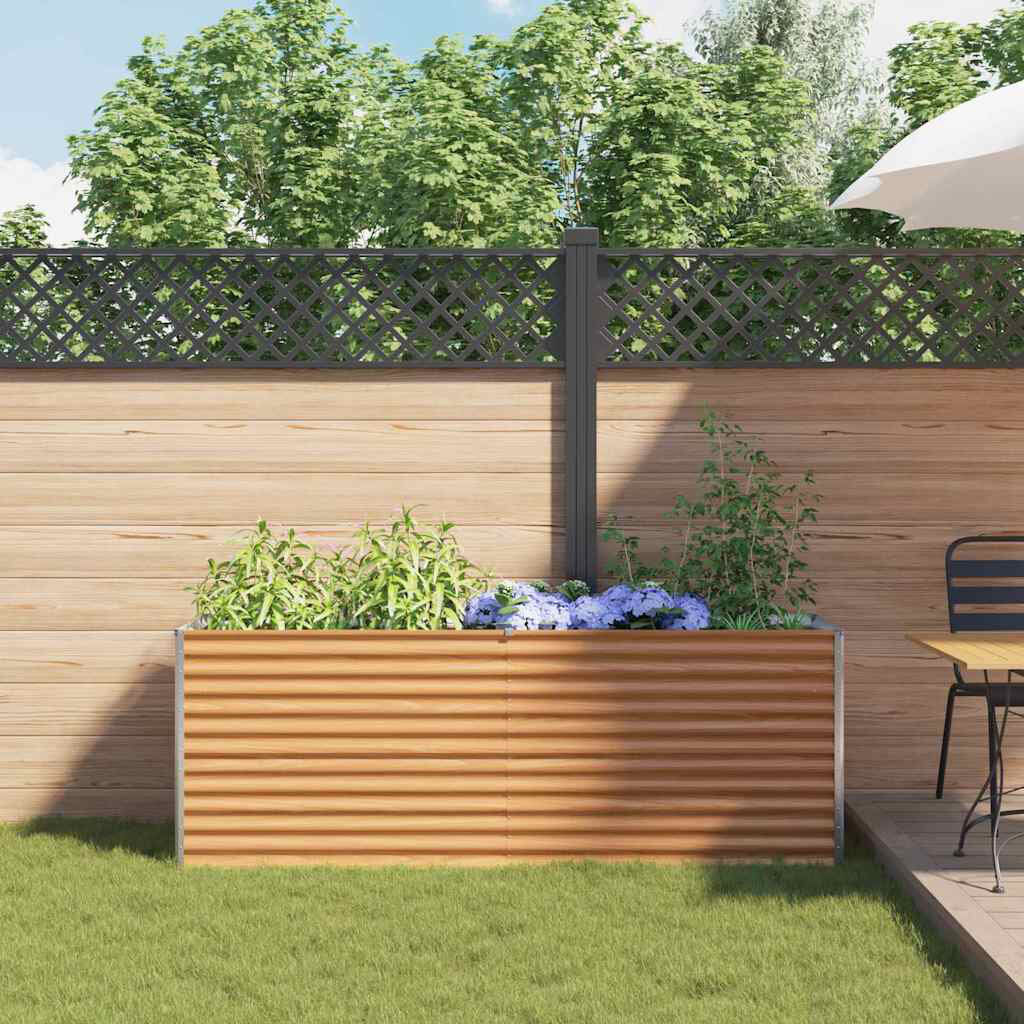 Ebern Designs Outdoor Raised Garden Bed Light Brown 68cm H x 195cm W x 50cm D