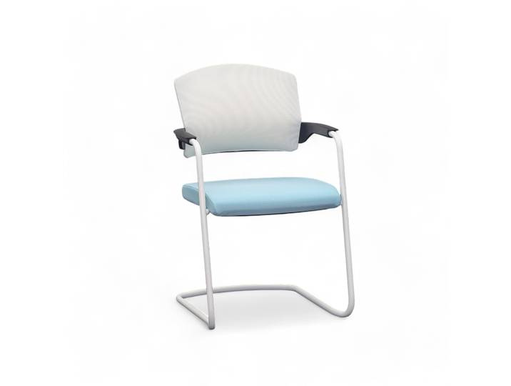 Cantilever Sitag EL100 Blue with fixed armrests, Free swinging, New - Perfect for visitors and guests