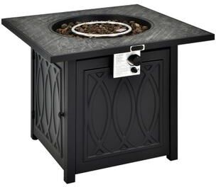 Costway 32 Inch Propane Fire Pit Table Square Tabletop with Lava Rocks Cover 50000 BTU-Black