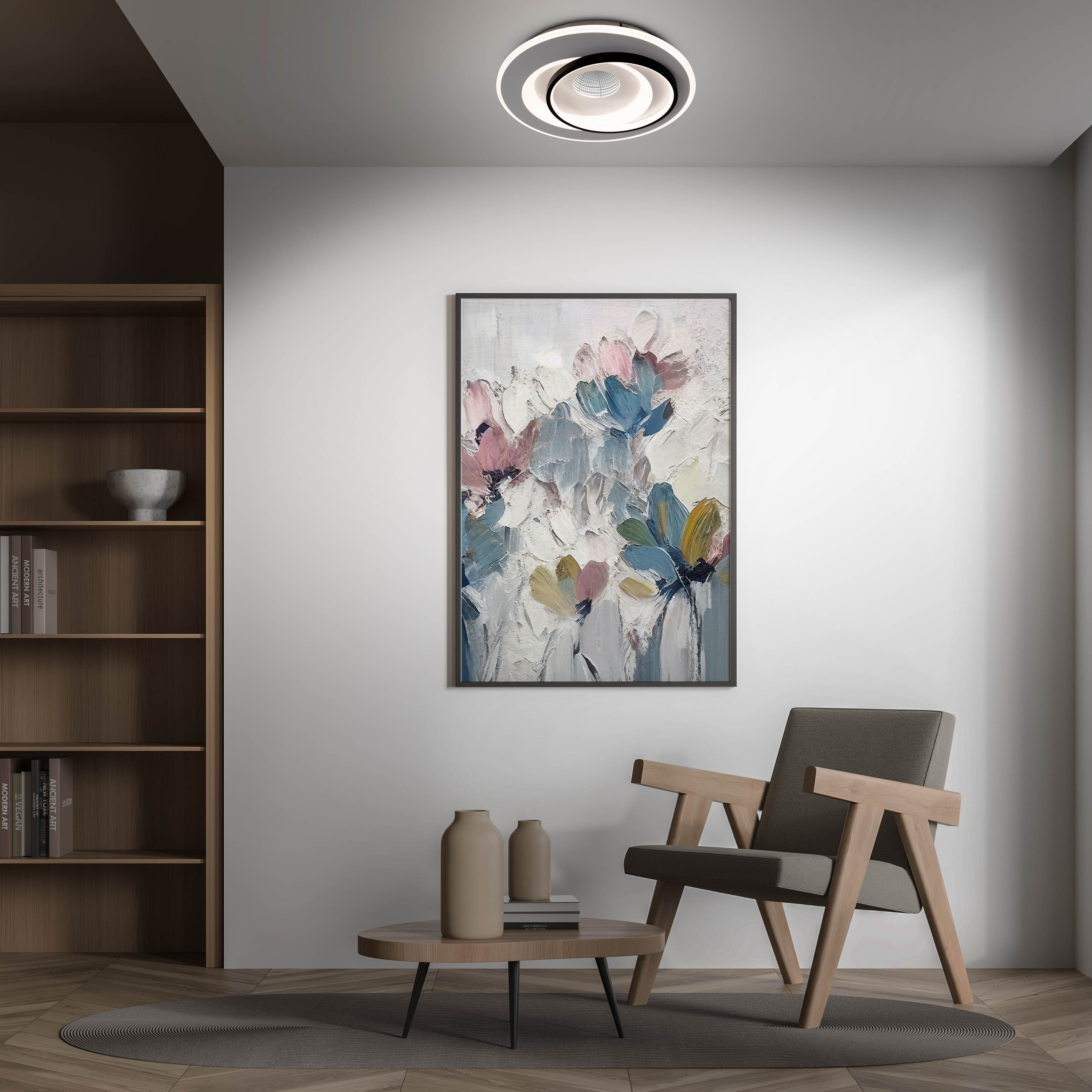 NÄVE LED Deckenleuchte "Malea", weiß, 1, Ø 49cm H: 8,5cm, 1 Stk., Leuchten, dimmbar per Fernbedienung, CCT, Memory, Nachtlicht, D: 49 cm, weiß, LED Deckenleuchte