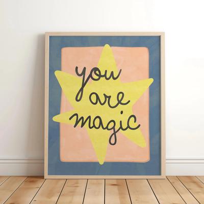 Uplift Essentials "Magic & Love Nursery Canvas Prints ""Believe In Magic"" Unicorn Quote Posters Whimsical Garden Wall Art For Kids Room style 10 20x30 In"