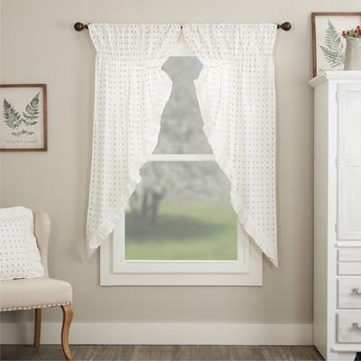 VHC Brands Abigail Ruffled Prairie Curtain Set of 2