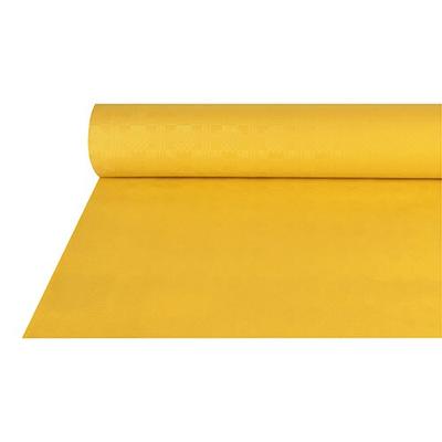 DeinPack 4 x Tischdeckenrolle 1m x 50m gelb Damast Tischtuch Rolle Einweg Tischdecke 50 Meter lang 1 Meter breit