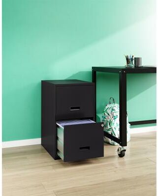 Space Solutions Black 2-drawer Metal File Cabinet