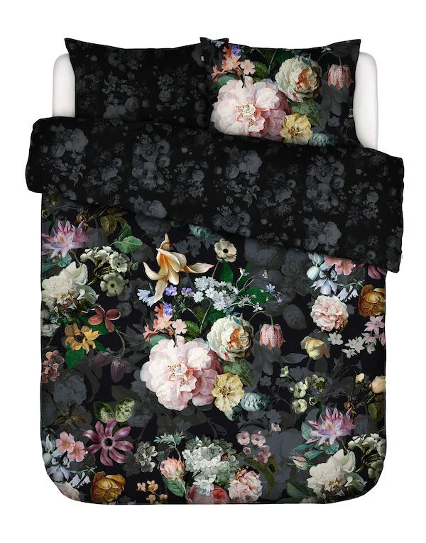 Essenza Fleur Festive Blooming black dekbedovertrek voor volwassenen