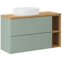 WASCHTISCH 100.4cm Jade Grün und Holz