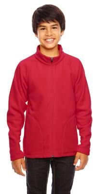Team 365 TT90Y Youth Campus Microfleece Jacket in Sport Red size XL   Polyester