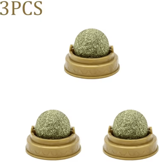 Inspire Curations Catnip Mint Ball Toy For Teeth Cleaning & Interactive Play rotating Mint 3pcs