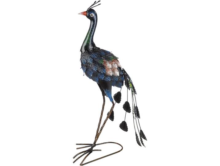 Tierfigur GILDE Pfau , bunt, B:24cm H:57cm T:16cm, Metall, Dekofiguren, Tierfigur