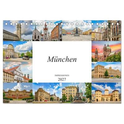 München Impressionen (Tischkalender 2027 DIN A5 quer), CALVENDO Monatskalender