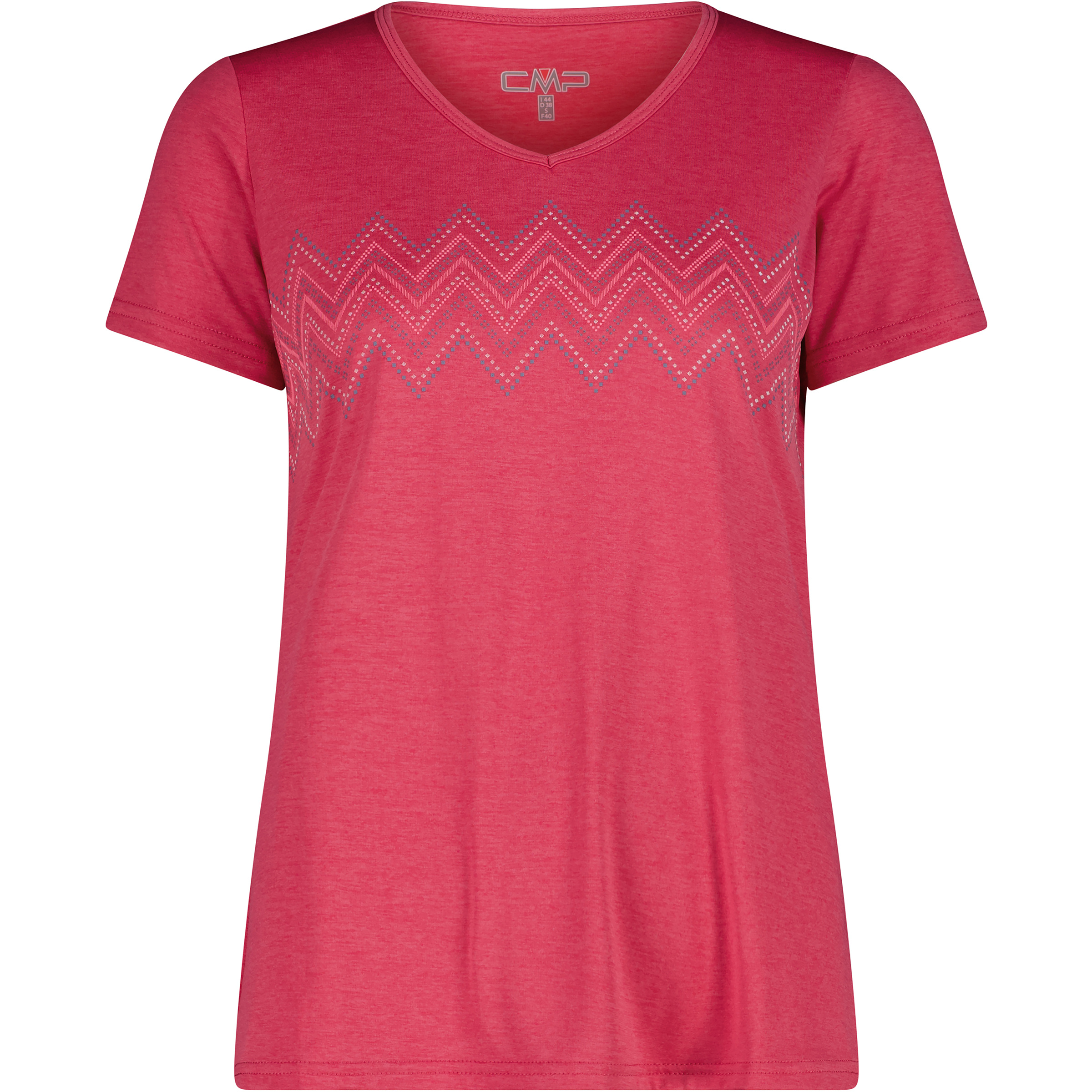 CMP Melange Print Damen T-Shirts pink Größe XS Trekking Geruchsneutralisierend
