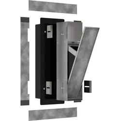 Hansgrohe XtraStoris Rock Einbau Abfalleimer mit befliesbarer Tür, mattschwarz, 300/150/140 mm, Fassungsvermögen 2,5 l