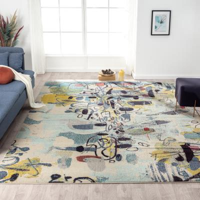 Katie Merz COLORWRKS Blues/Yellow/Multi Area Rug