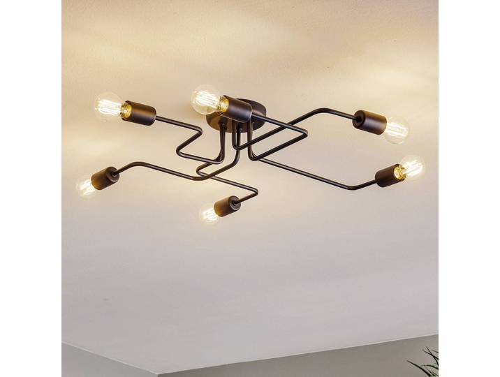 Deckenlampe Tube HELAM, dimmbar, schwarz, für Wohn- / Esszimmer, Metall, Modern, Deckenlampe