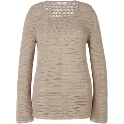 Rundhals-Pullover Anna Aura beige, 42