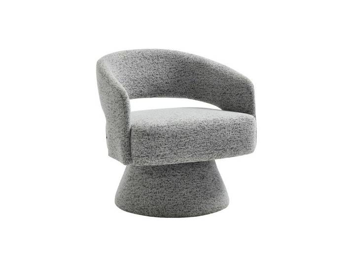 Fauteuil pivotant en tissu chenille gris FEDOTE