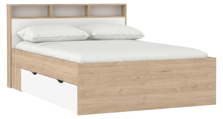 Giga Living Bed Ikast Jackson Hickory Wit met Lattenbodem