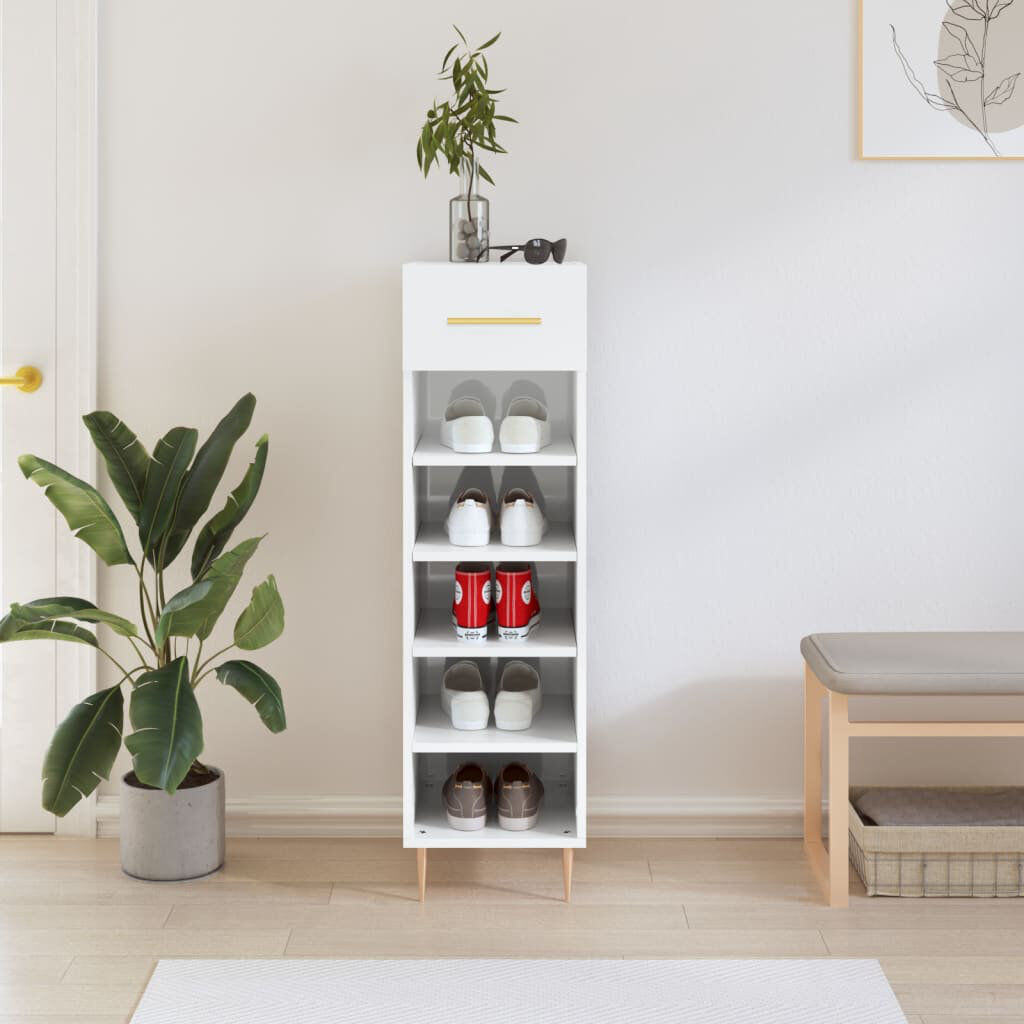 Latitude Run 5 Pair Shoe Storage Cabinet High Gloss White 5
