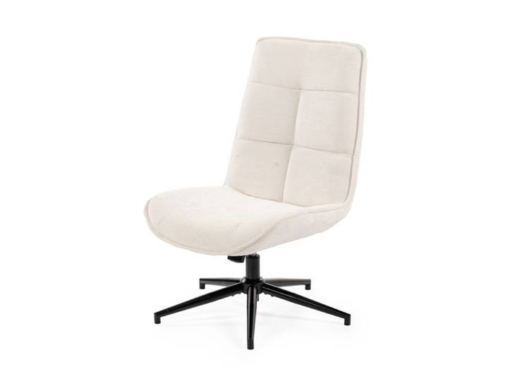 MEUBLES COSY Fauteuil de loisirs réglable en tissu chenille beige pivotant à 360° - CHARLOTTE