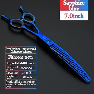 Uplift Treasures Professional 7 Inch JP440C Pet Grooming Scissors Set 7.0 Blue Fishbone