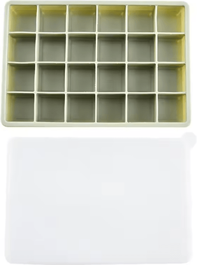 Inspire Curations 24 Grid Silicone Ice Cube Mold Big Square Ice Cube Tray Mold Ice Cube Maker Non toxic Durable Bar Pub Wine Ice Blocks Ma green Pro 4pcs