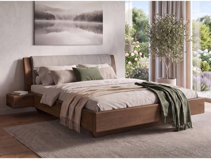 Bett Kernbuche Dunkel „Naomi“ 100 x 210 cm Massivholz Buche Dunkel