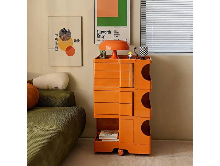 Armoire de rangement portable Bobby, style nordique moderne INS, table de chevet rotative, armoire de rangement, décoration créative pour la maison