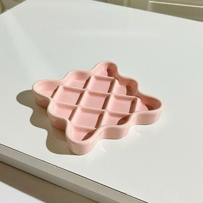 Uplifted Finds Healthy Diet Irregular Ceramic Slow Feeder Bowl And Anti Choking Pet Licking Plate pink