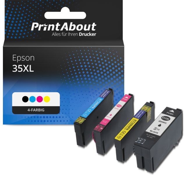 PrintAbout Druckerpatrone kompatibel mit Epson 35XL (T3596) - 4-Farben - Multipack