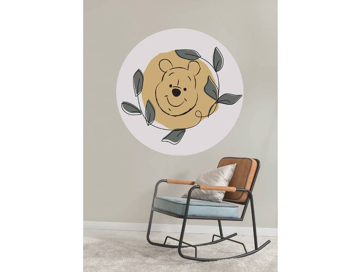 Papier peint intissé Winnie Pooh Garland 128 x 128cm Beige